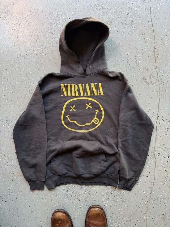 Nirvana Other - Vintage 1992 Original Nirvana Smiley Face Logo Graphic Hoodie